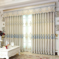 Blackout Luxury Embroidery Curtains for Living Room