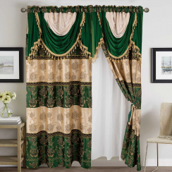 2 Pcs Double Layer Luxury European Style Window Curtain