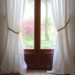 2 Pcs Faux Linen Curtains for the Living Room