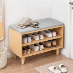 2 Pks Elegant Pragmatic Living Room Multi Layer Shoes Stool With Cabinet